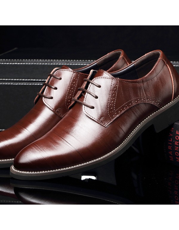 2021 new business casual men's shoes leather formal office shoes wedding best man shoes cross-border special large leather shoes 