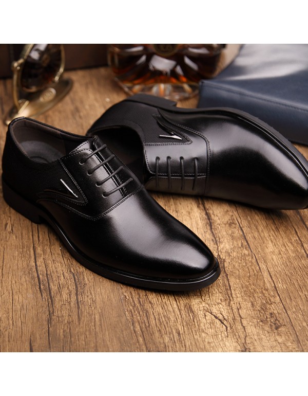 2021 new pointed men's shoes business dress breathable leather shoes cross-border special for oversized leather shoes anti slip and wear-resistant 48 