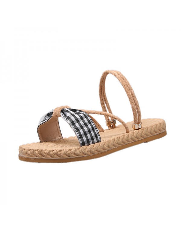 2020 summer new casual and versatile wear flat sandals, Korean chic style small fresh cross band women's sandals 