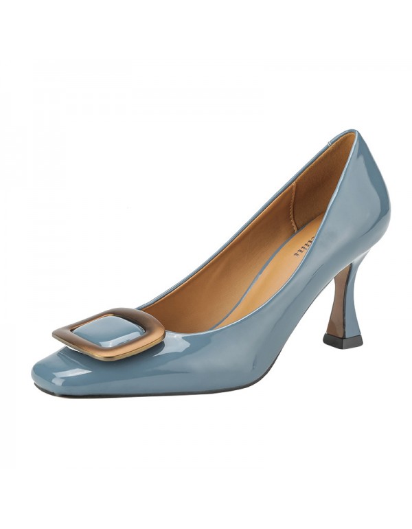 9693-a13 high heels women's 2021 summer new fashion shoes professional thin heel square head single shoes Mary Jane shoes 