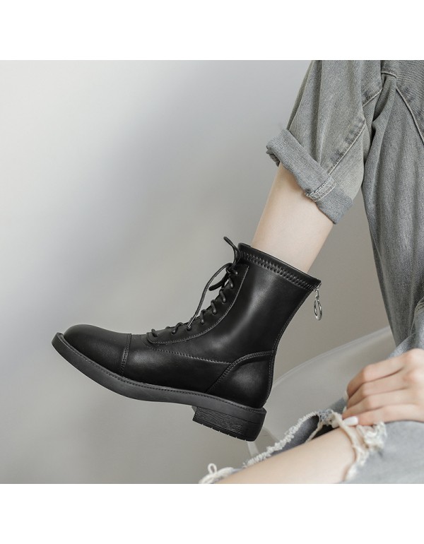 Martin boots 2021 new spring and autumn England thin boots single boots thick heel boots children's versatile women's boots lace up short boots women's Boots 
