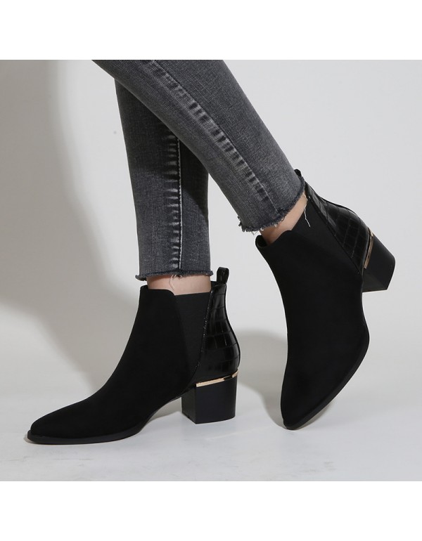 2021 autumn winter new British Martin boots Chelsea Korean fashion versatile comfortable thick heel Casual Short boots women 