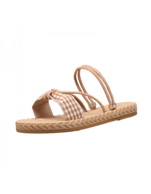 2020 summer new casual and versatile wear flat sandals, Korean chic style small fresh cross band women's sandals 