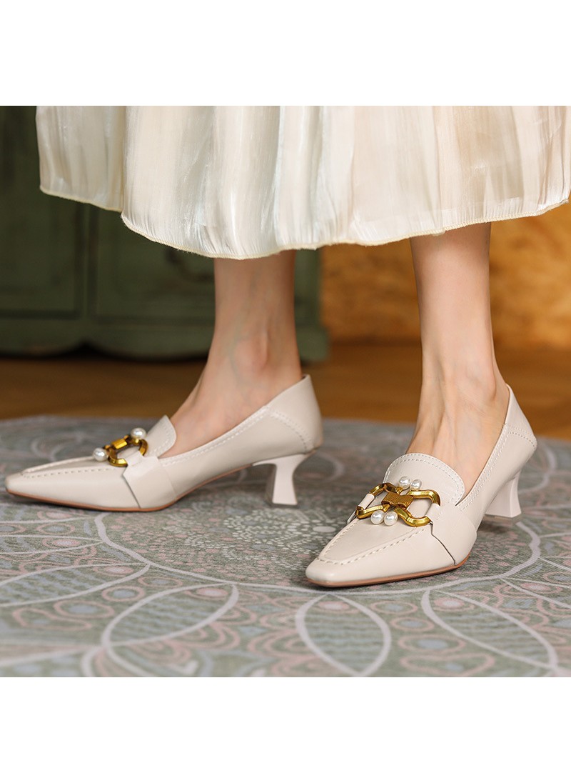 9318-11 sheepskin French retro girls' high heels s...