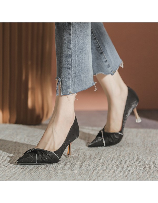 9078-2 new pointed thin heel high heels shallow mouth versatile single shoes women's size 34-39 