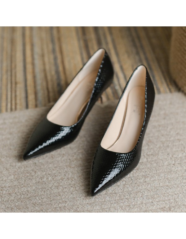1688-13 high heels women's 2021 new pointed single shoes women's snake skin wedding shoes size 34-39 