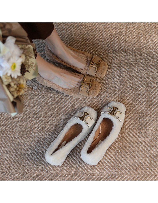332-31 retro chic plush shoes women wear Plush Mar...
