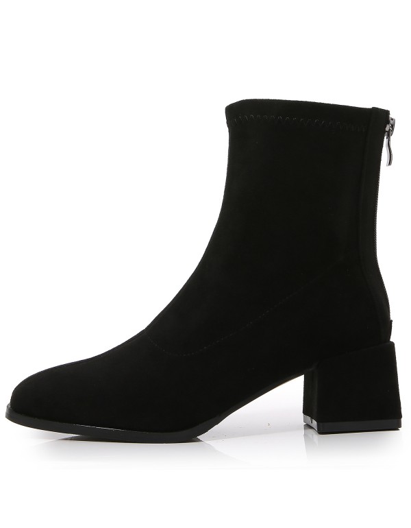Martin boots British style 2021 autumn winter new thin short boots suede thick bottom middle chimney Chelsea women's Boots 