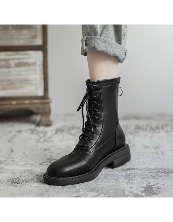 Martin boots 2021 new spring and autumn England thin boots single boots thick heel boots children's versatile women's boots lace up short boots women's Boots 