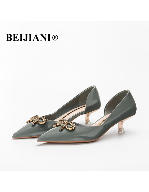 339-18n Rhinestone bow pointed high heels women's ...