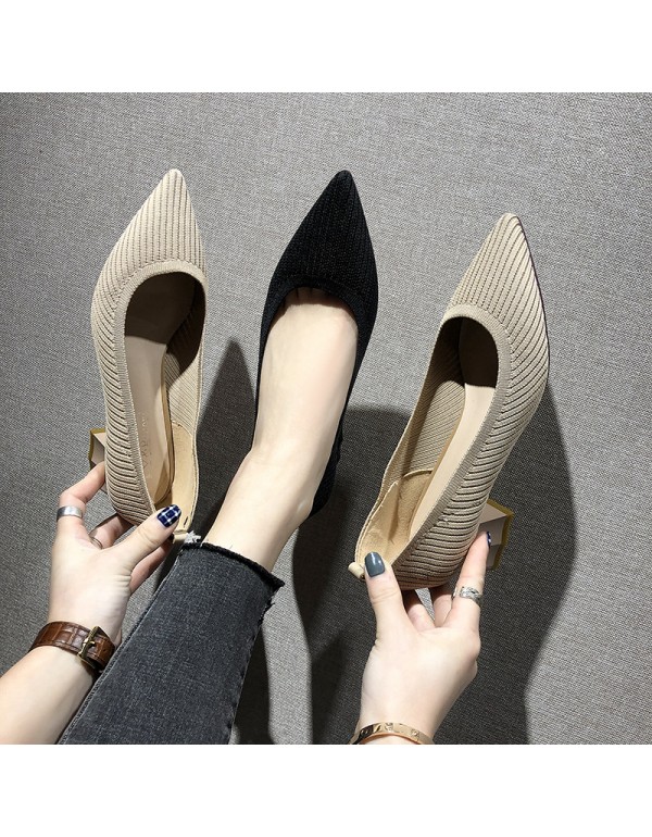2020 summer new pointed high heels daily sand scul...