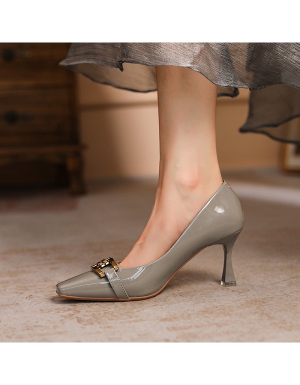 166-30 French high heels women's sheepskin 2021 au...