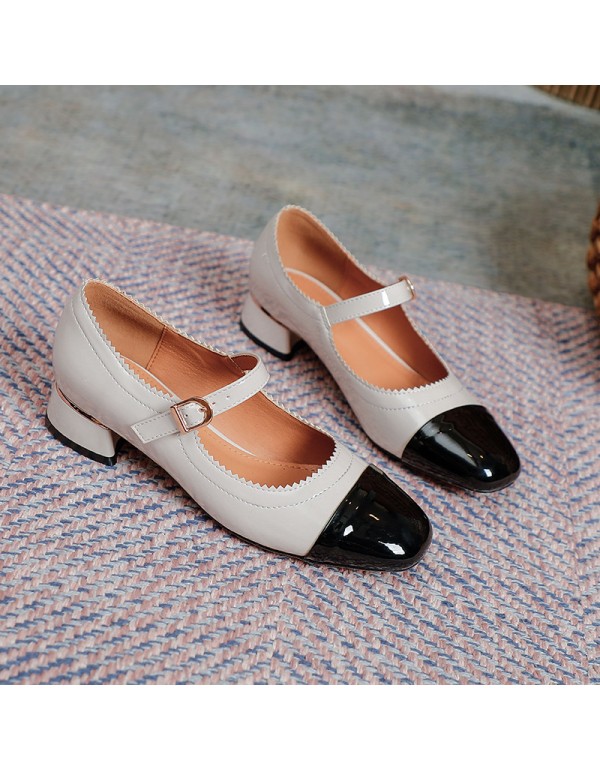 Retro small fragrance Mary Jane shoes 2021 new sty...