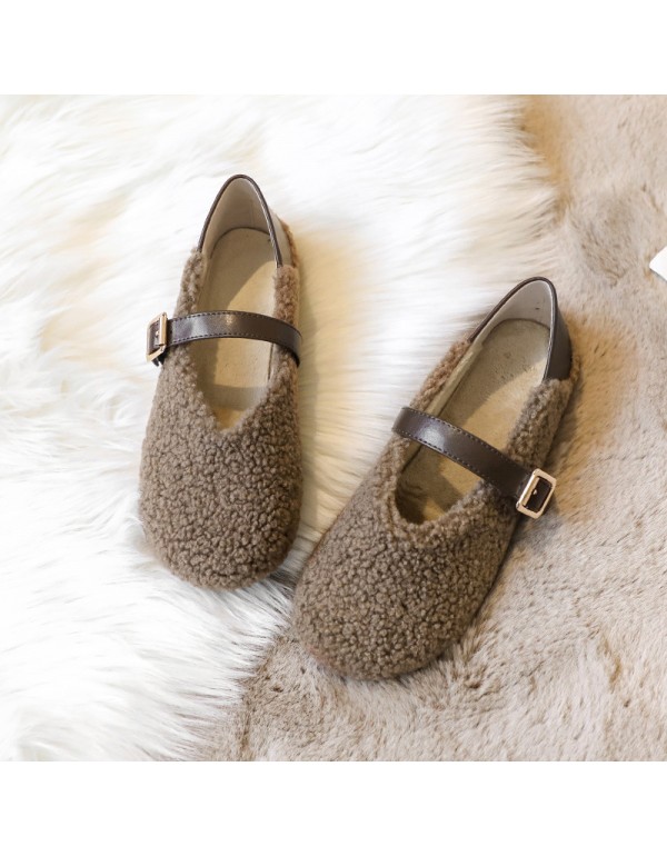 Net red thick bottom plush shoes for women in autumn and winter wear the new plush home warm shoes in 2022 winter