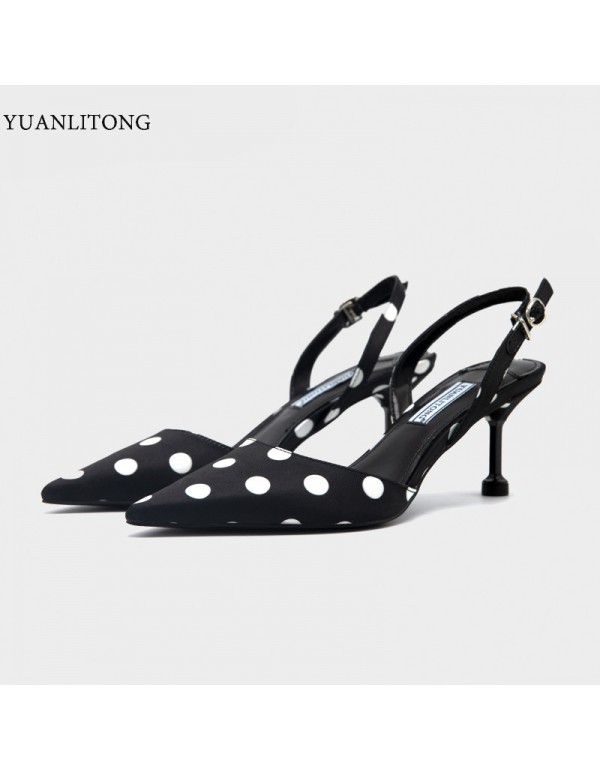 2022 spring and summer pointed sandals women's back empty thin heels high heels women's shoes fashion single shoes yuanlitong Original Generation