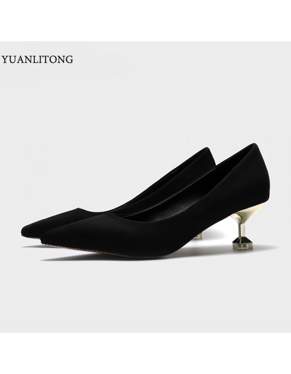 2022 spring new fashion women's Shoes Sexy thin cat heels high heels versatile casual comfortable women's single shoes shallow mouth