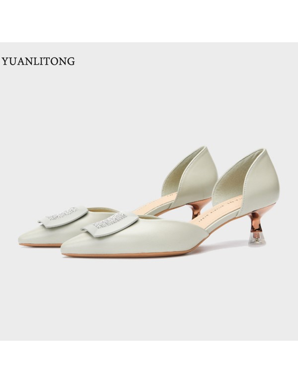 2022 autumn new hollow pointed sexy small thick he...