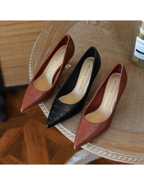 998-20 stone pattern fine heels high heels women's...