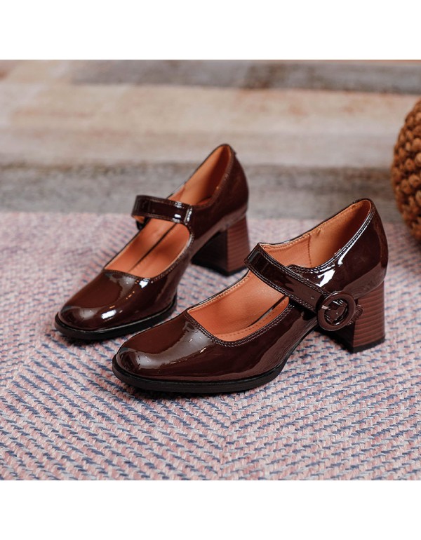 2022 new French square head Mary Jane shoes fairy ...