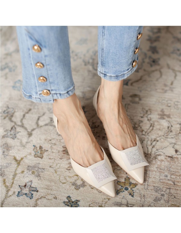 2022 autumn new hollow pointed sexy small thick heel high heels fairy style daily versatile thin women's shoes