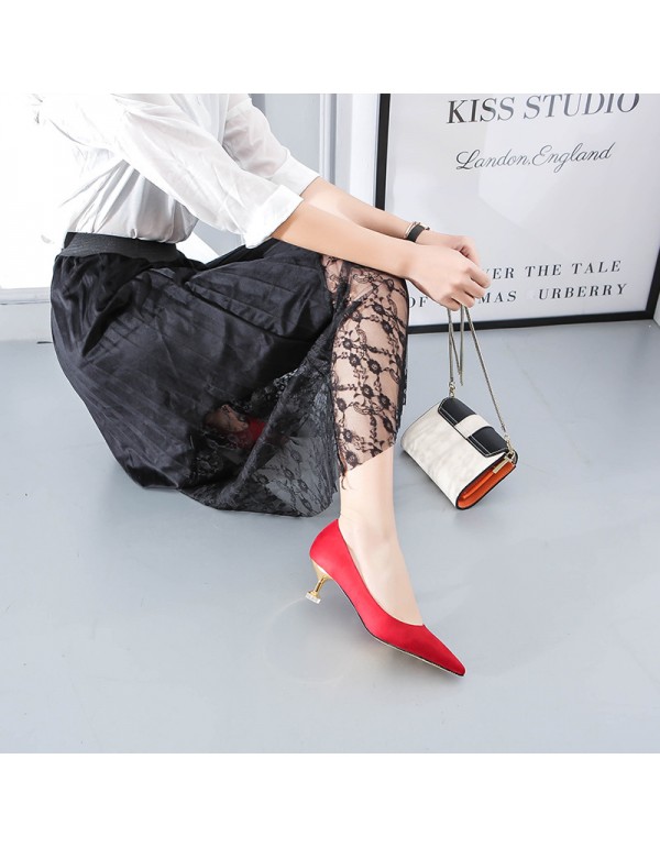2022 spring new fashion women's Shoes Sexy thin cat heels high heels versatile casual comfortable women's single shoes shallow mouth