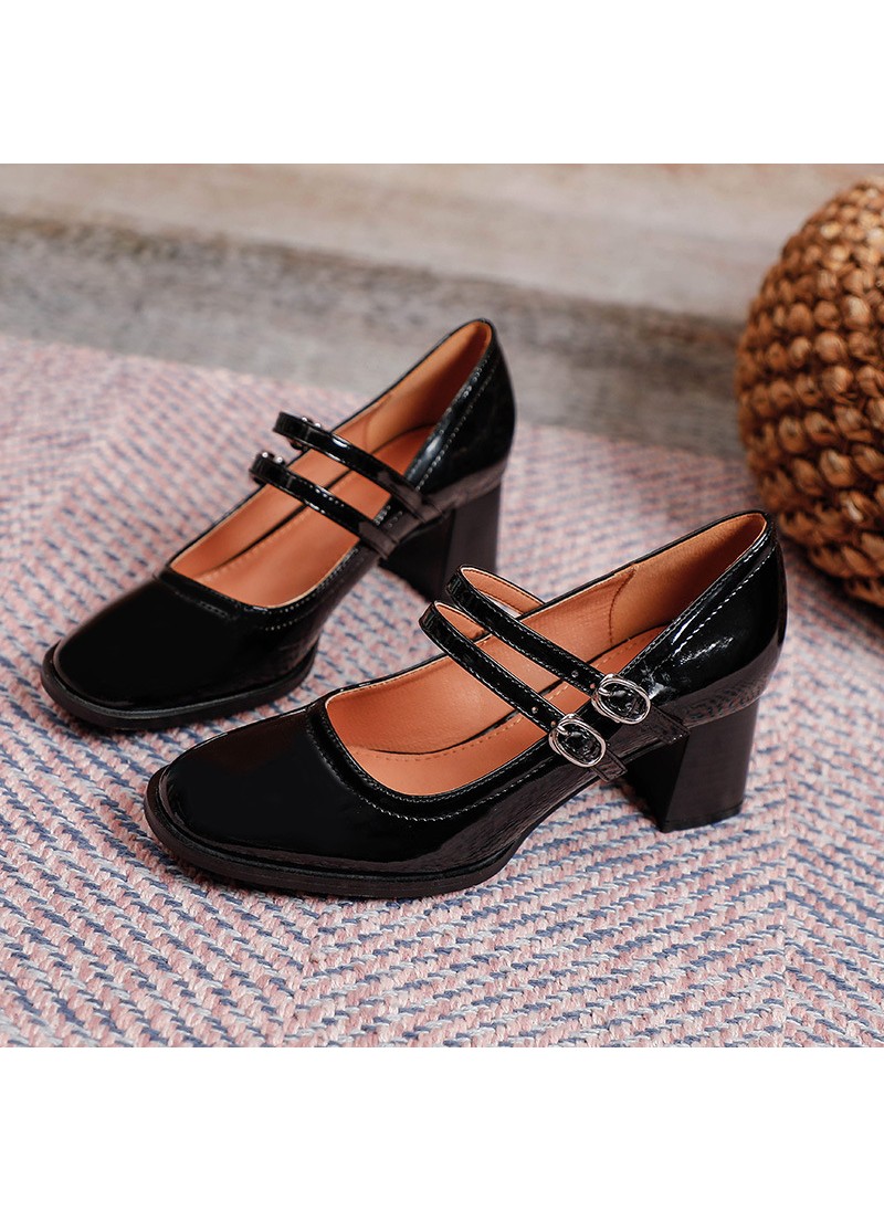 2022 new one line belt Mary Jane shoes women's Ret...