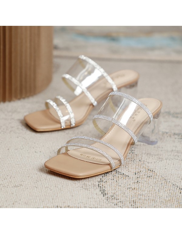 Summer new transparent belt sandals 2022 Korean ca...