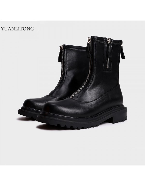 Korean British fashion thick heel Martin boots 202...