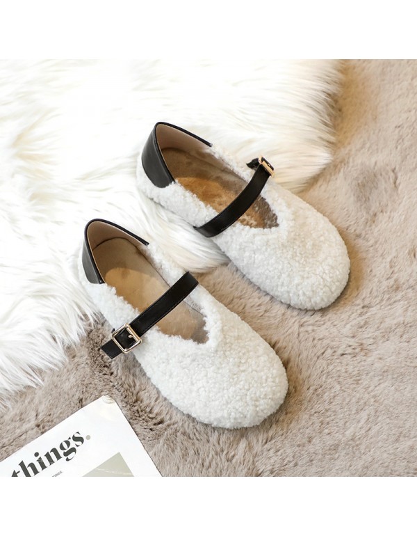 Net red thick bottom plush shoes for women in autumn and winter wear the new plush home warm shoes in 2022 winter