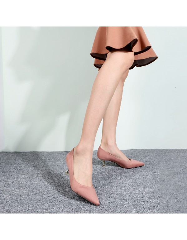 2022 spring new fashion women's Shoes Sexy thin cat heels high heels versatile casual comfortable women's single shoes shallow mouth