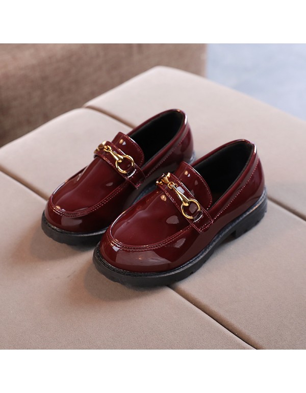 2021 spring children's leather shoes baby walking shoes boys' retro British style girls' dance shoes students' shoes 