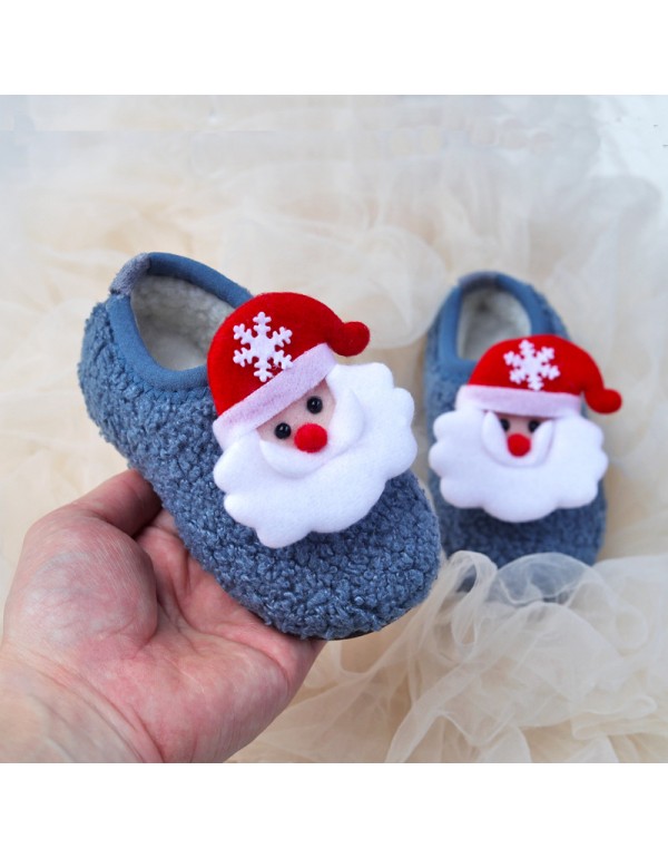 Winter children's shoes baby walking shoes with plush soft sole boys and girls' indoor shoes children's bag heel cotton mop infant home 
