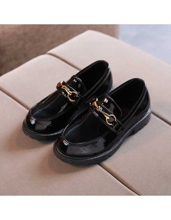 2021 spring children's leather shoes baby walking shoes boys' retro British style girls' dance shoes students' shoes 