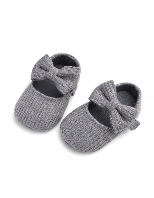 Four seasons hot selling wool bow princess shoes female baby soft soled walking shoes baby shoes g016 