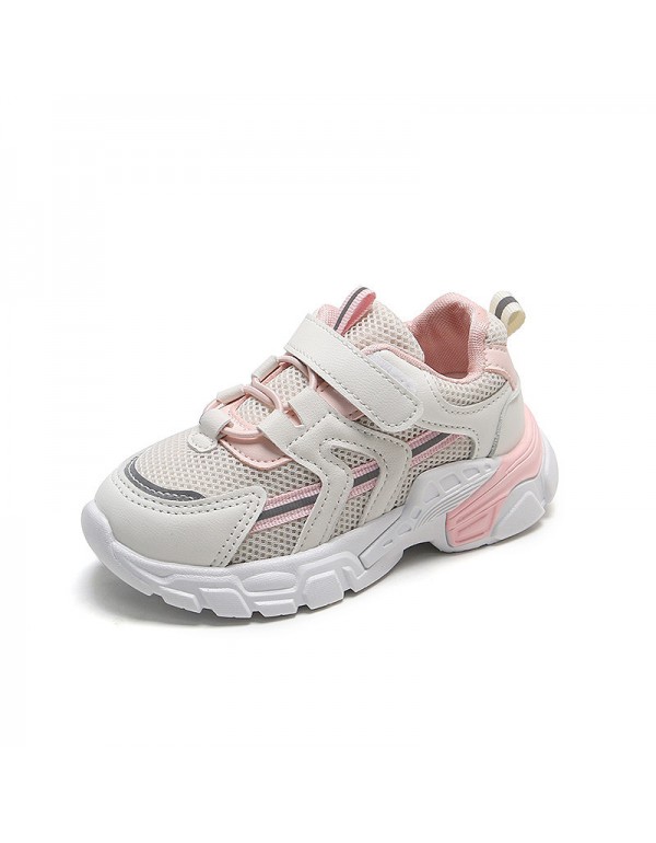 2021 spring new children's sports shoes Korean boys' and girls' leisure mesh running shoes baby soft soled walking shoes 