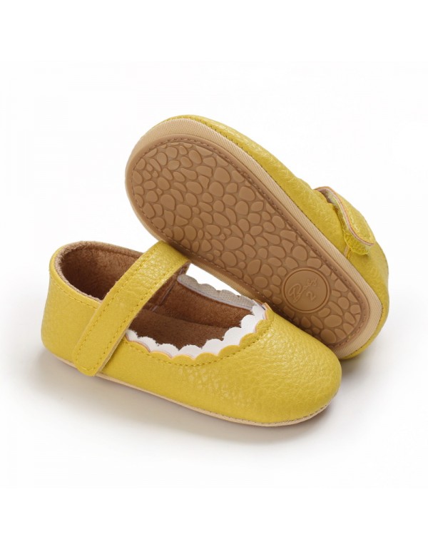 Spring and autumn 0-1 year old girl baby cute princess Velcro anti slip soft sole 3-6-12 month toddler shoes 