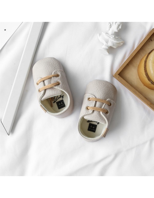 Baby shoes 0-1 year old non slip walking shoes sports leisure sole baby shoes soft film sole spring and autumn small leather shoes 