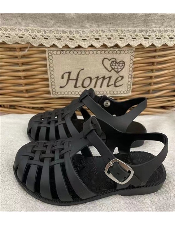 Girls' sandals 2022 new jelly shoes casual children's shoes baby sandals children's Baotou soft soled Roman children's shoes 