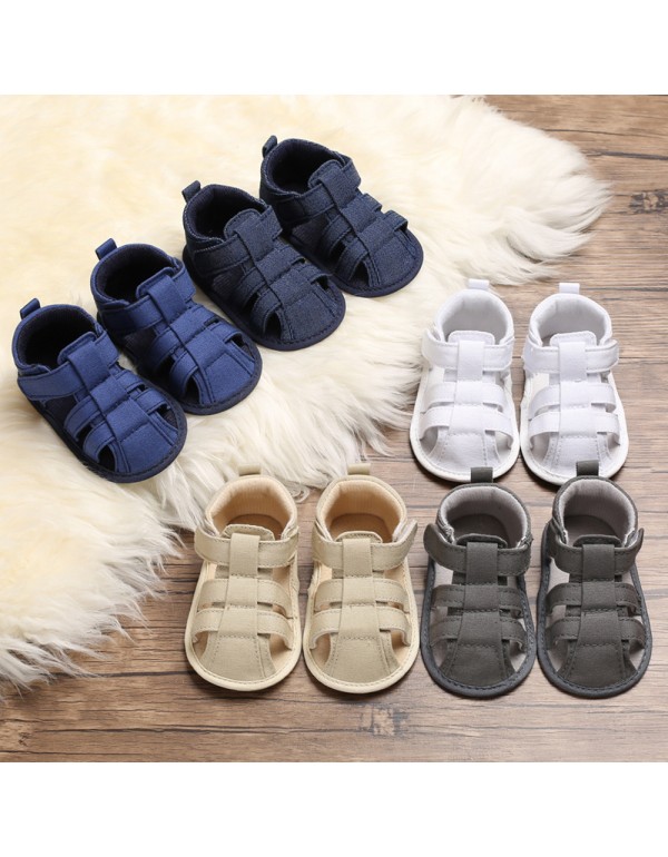 Baby shoes toddler shoes summer style 0-1-year-old male and female baby canvas soft sole baby shoes sandals one hair substitute 