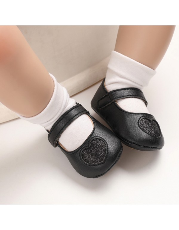 Spring and autumn 0-1-year-old girl baby princess love Han Fan anti-skid soft bottom grinding Baotou 0-6-12 months toddler shoes 