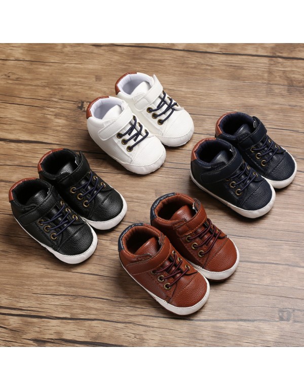 0-1-year-old four seasons baby shoes men's baby soft bottom anti-skid medium high top casual walking shoes support one hair substitute 