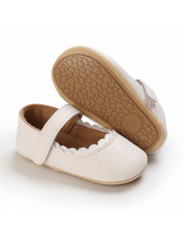 Spring and autumn 0-1 year old girl baby cute princess Velcro anti slip soft sole 3-6-12 month toddler shoes 