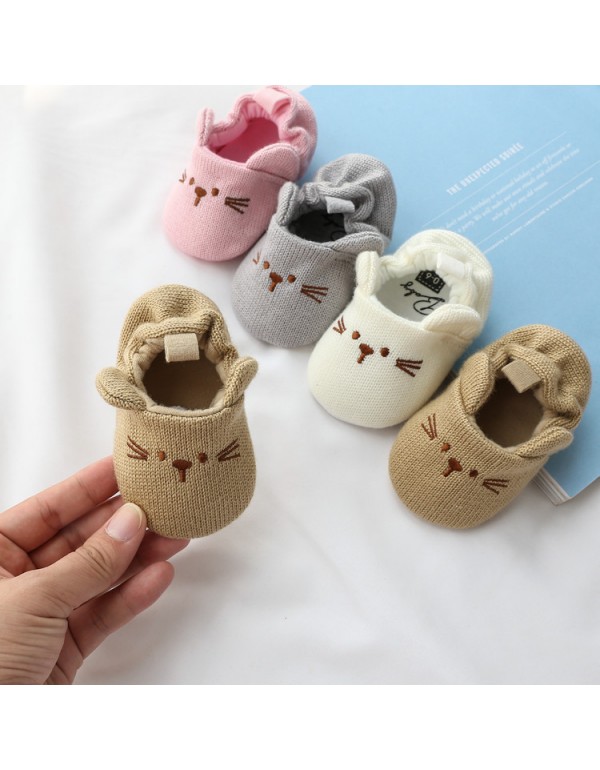 Hansheng cartoon 0-1-year-old infant shoes, baby shoes, knitted wool shoes, baby pre step shoes, spring and autumn style 