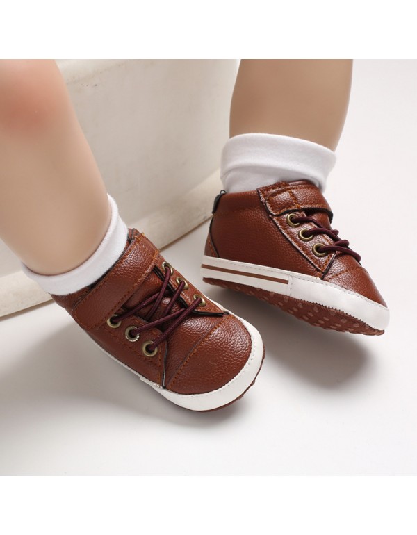 0-1-year-old four seasons baby shoes men's baby soft bottom anti-skid medium high top casual walking shoes support one hair substitute 