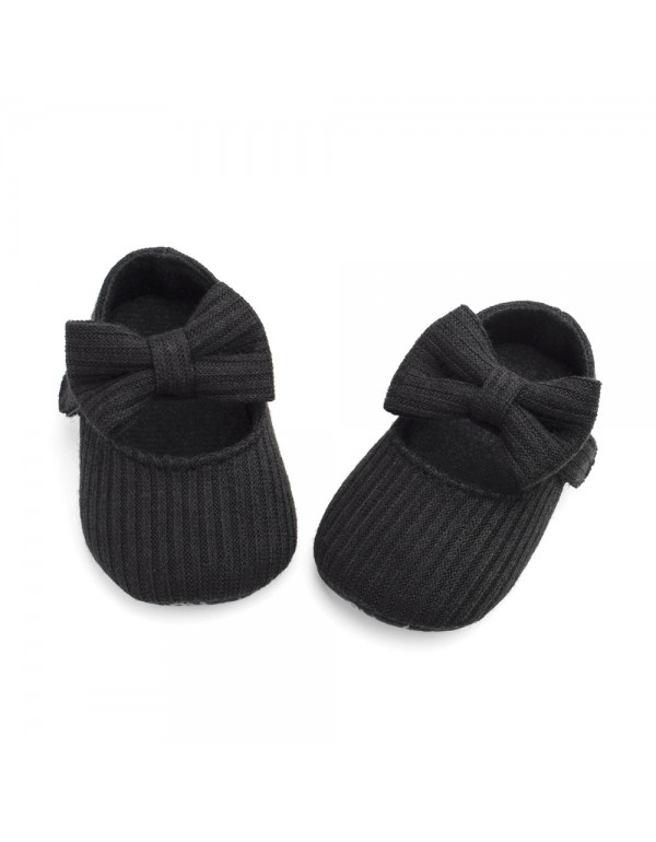 Four seasons hot selling wool bow princess shoes female baby soft soled walking shoes baby shoes g016 