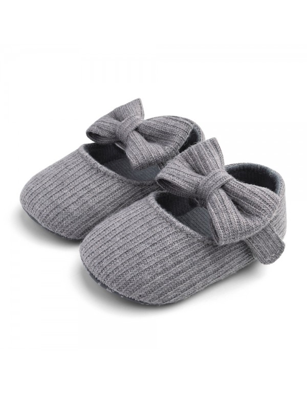Four seasons hot selling wool bow princess shoes female baby soft soled walking shoes baby shoes g016 