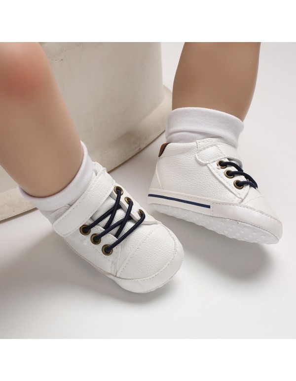 0-1-year-old four seasons baby shoes men's baby soft bottom anti-skid medium high top casual walking shoes support one hair substitute 