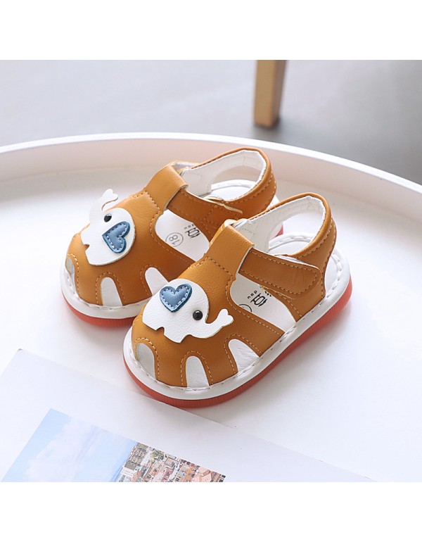 2022 summer new boys' Baotou whistle children's baby sandals 0-1-2 years old leather baby shoes 2206 