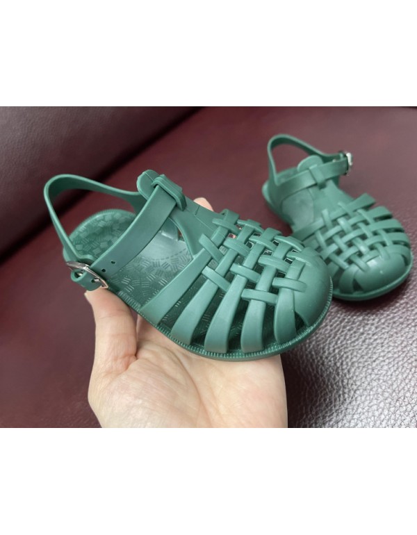 Girls' sandals 2022 new jelly shoes casual children's shoes baby sandals children's Baotou soft soled Roman children's shoes 