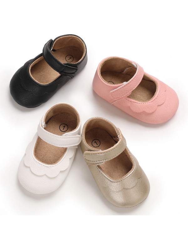 Spring and autumn style 0-1-year-old baby walking shoes soft soled baby shoes semi rubber soled princess shoes 